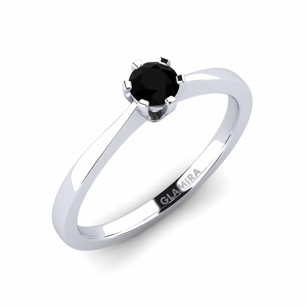 Black Onyx Engagement Ring Bridal Rise
