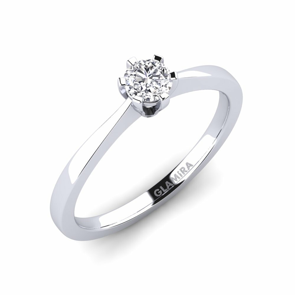 Classic Solitaire Engagement Rings GLAMIRA Bridal Rise 585 White Gold Diamond