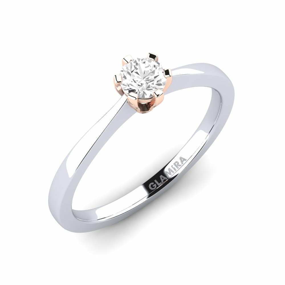 18k White & Rose Gold Engagement Ring Bridal Rise