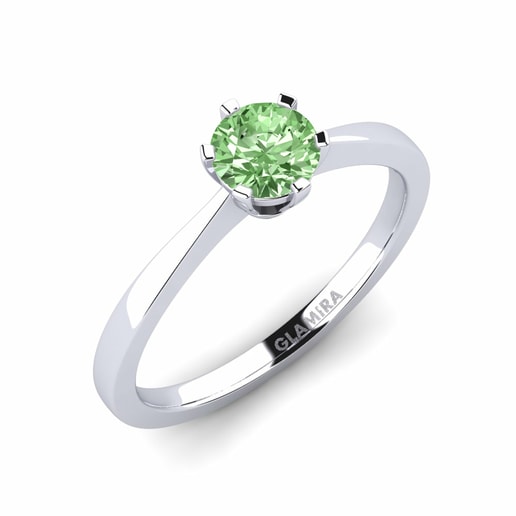 Anillo Bridal Rise 0.5crt Oro Blanco 585 & Diamante Verde