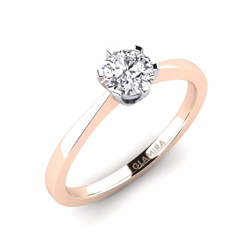 18k Rose & White Gold Engagement Ring Bridal Rise 0.5crt