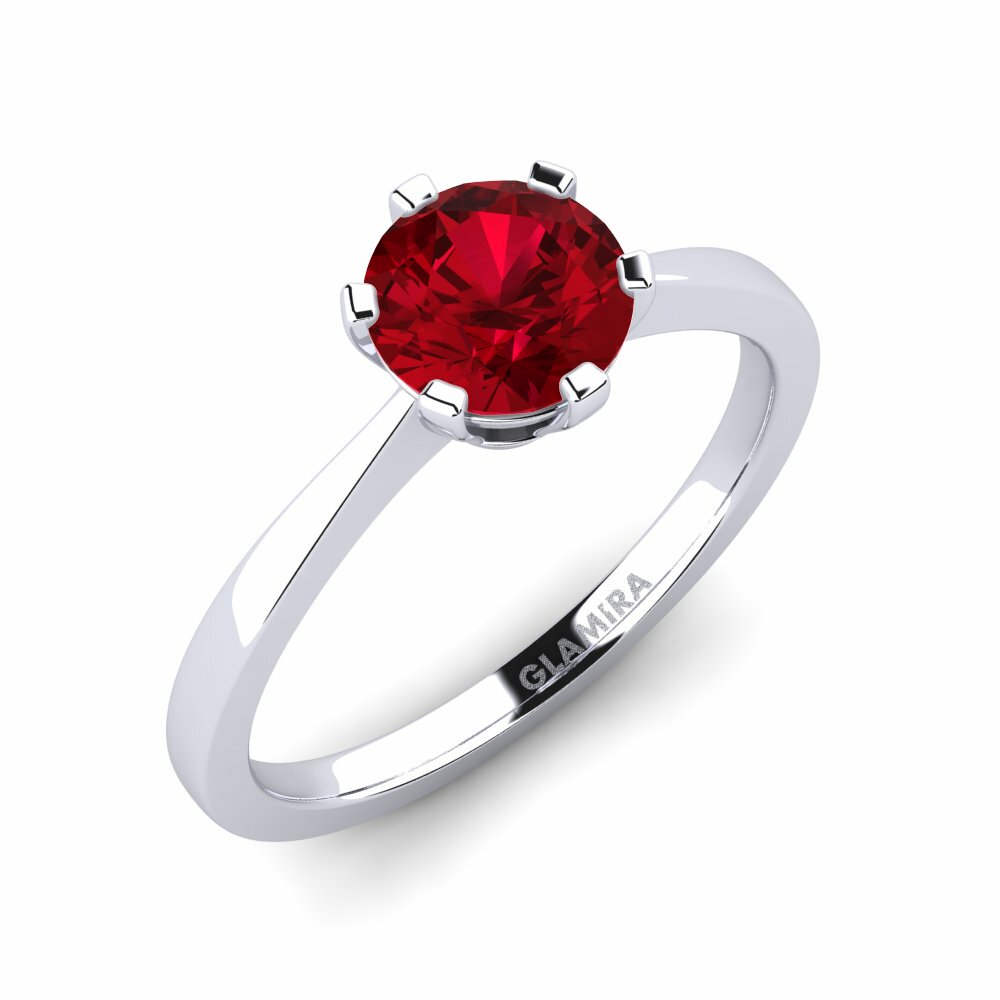 1 重量（克拉） 施華洛世奇紅水晶 訂婚戒指 Bridal Rise 1.0crt