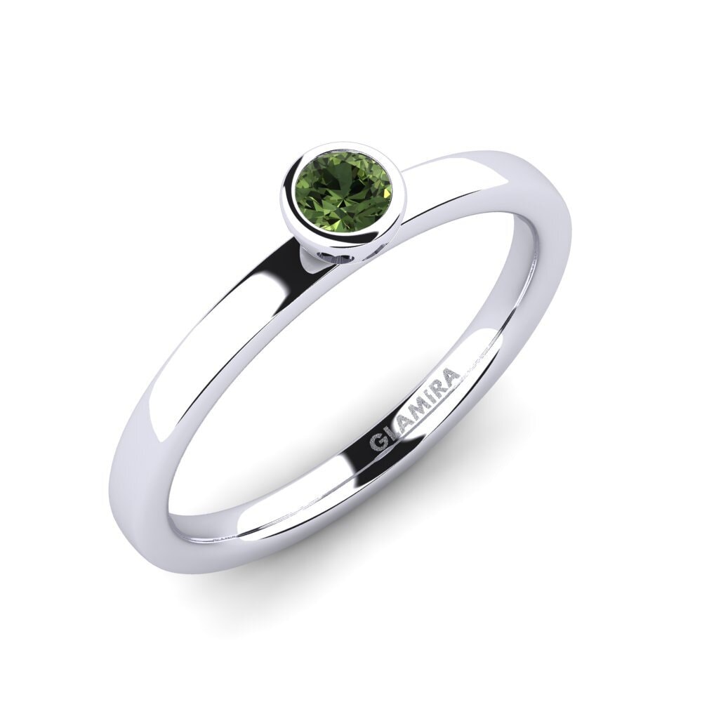 Green Sapphire Engagement Ring Bridal Passion 0.16 crt