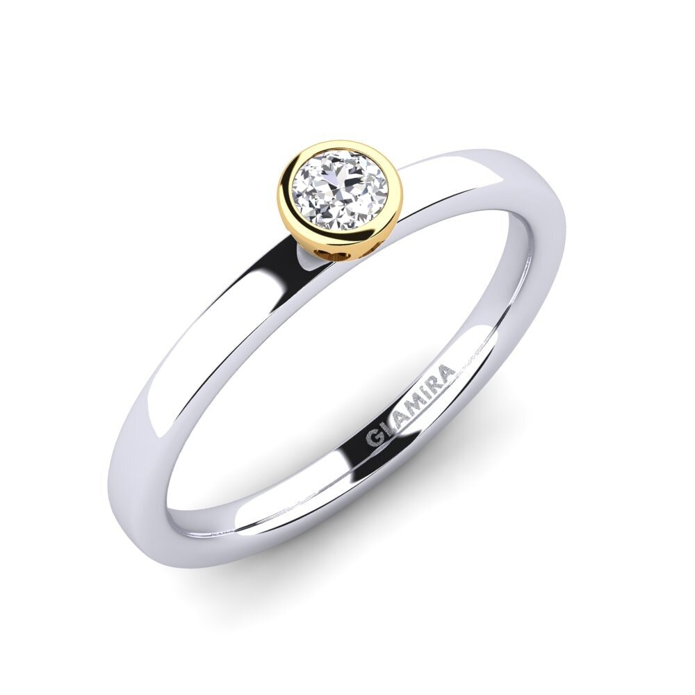 14ct White / Yellow Gold Lab Grown Diamond Engagement Ring Bridal Passion 0.16 crt