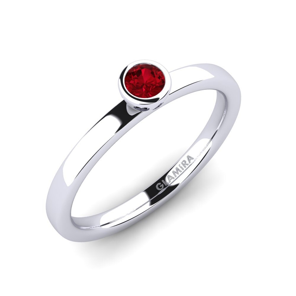 Zircônia Vermelha Anel de Noivado Bridal Passion 0.16crt