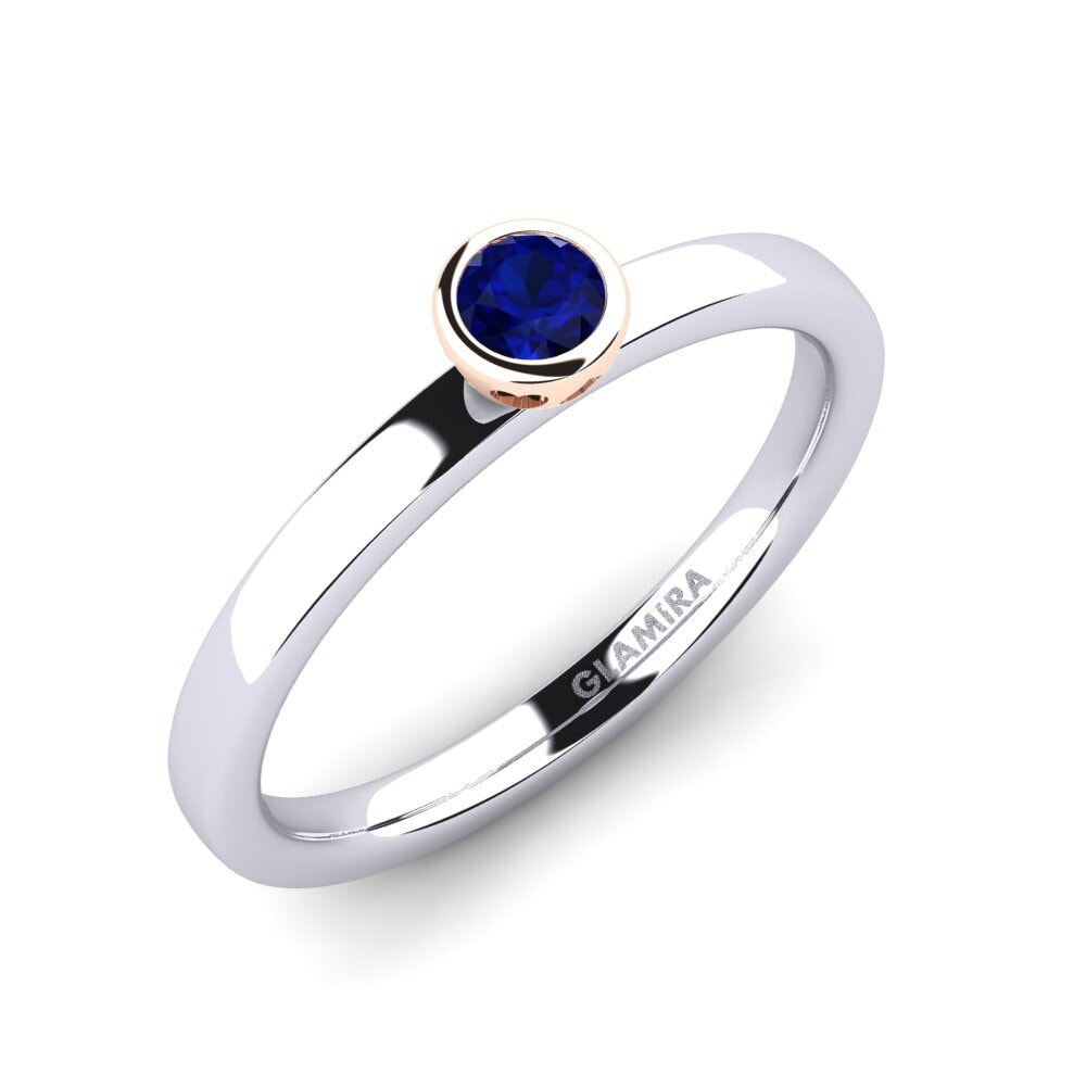 14ct White / Rose Gold Sapphire Engagement Ring Bridal Passion 0.16 crt