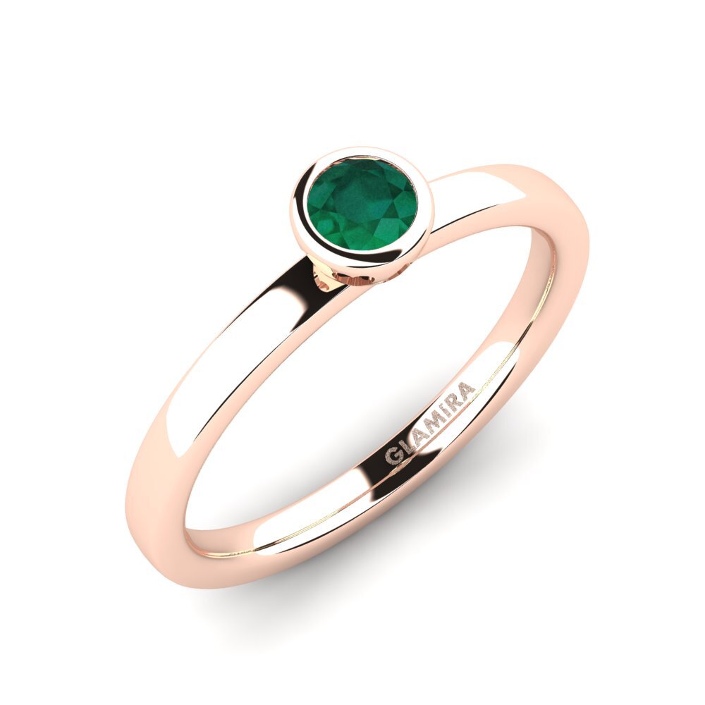 14ct Rose Gold Emerald Engagement Ring Bridal Passion 0.25 crt