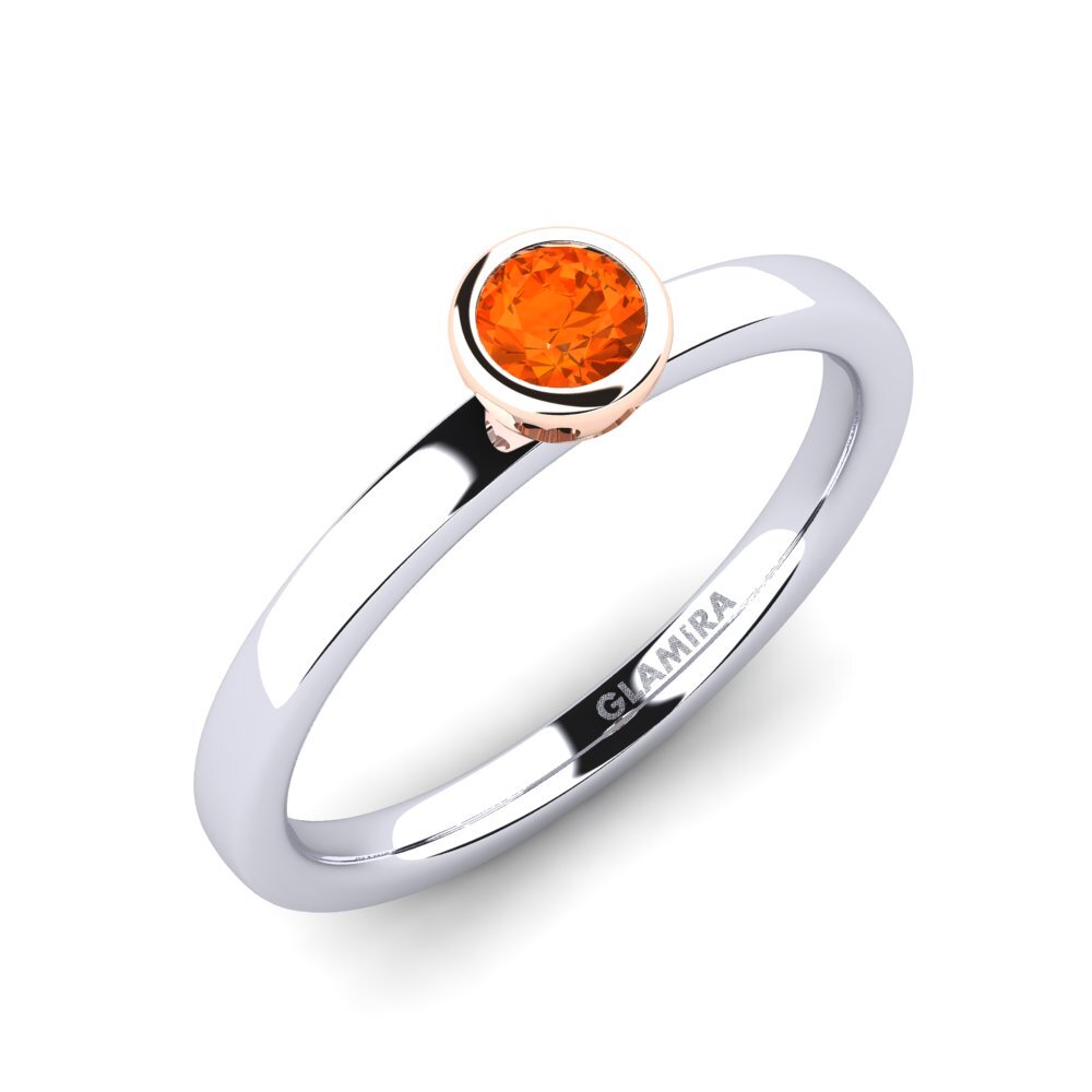 14ct White / Rose Gold Fire-Opal Engagement Ring Bridal Passion 0.25 crt