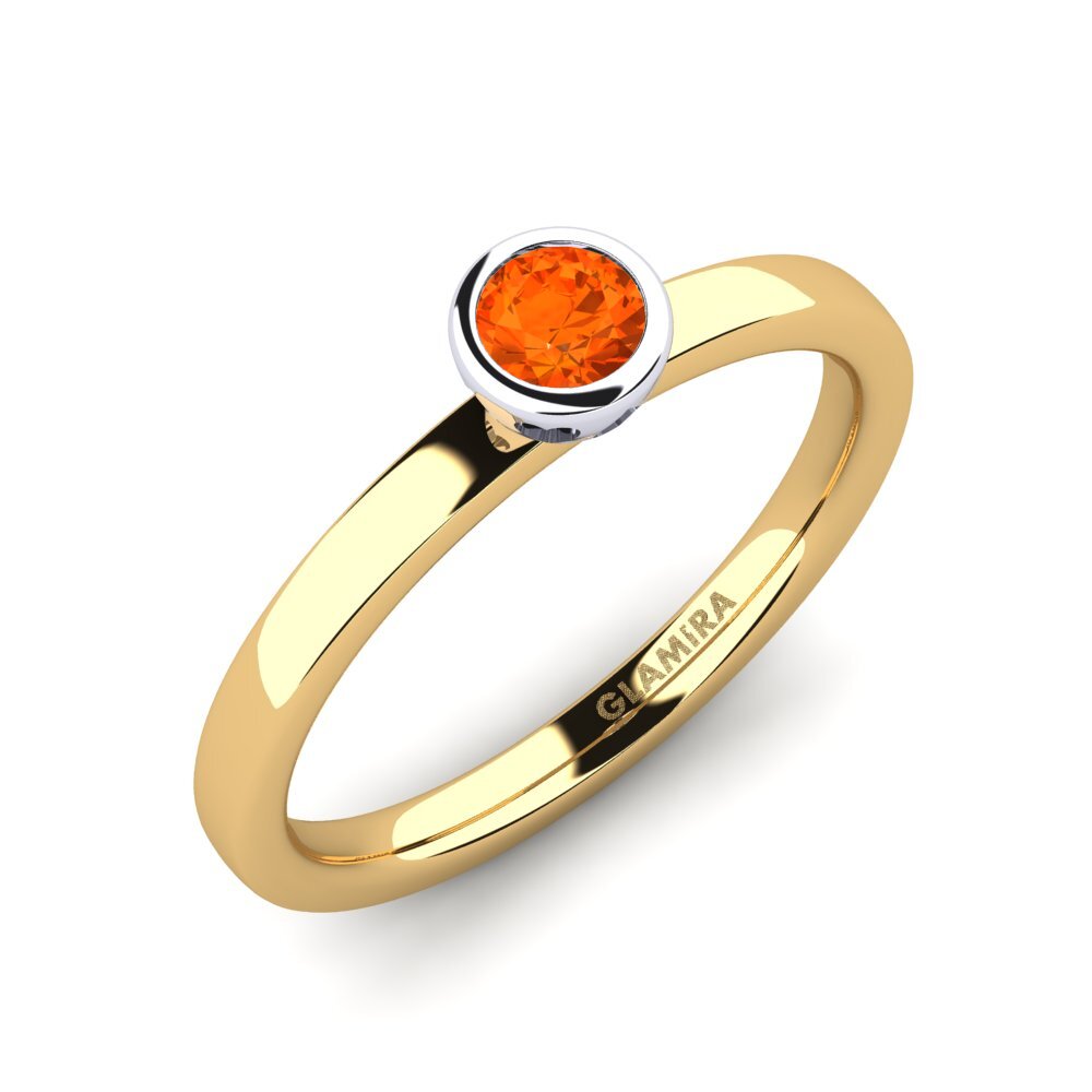 14ct Yellow / White Gold Fire-Opal Engagement Ring Bridal Passion 0.25 crt