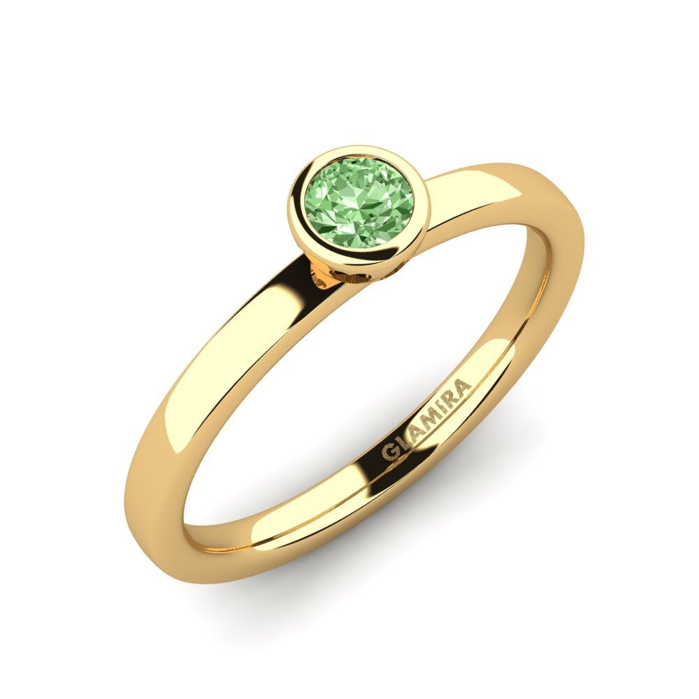 14ct Yellow Gold Green Diamond Engagement Ring Bridal Passion 0.25 crt