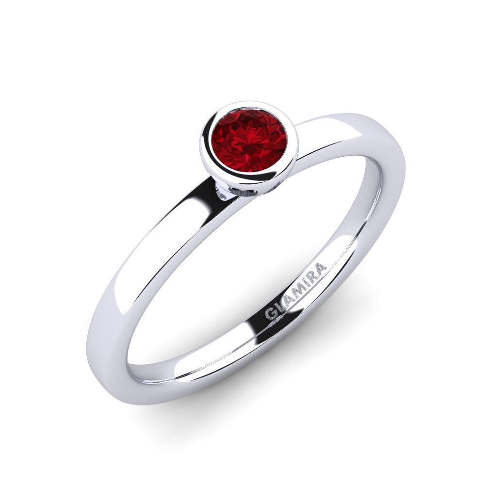Zircônia Vermelha Anel de Noivado Bridal Passion 0.25crt
