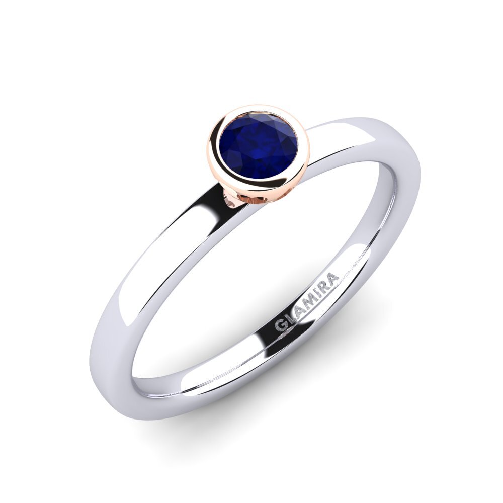 14ct White / Rose Gold Sapphire Engagement Ring Bridal Passion 0.25 crt