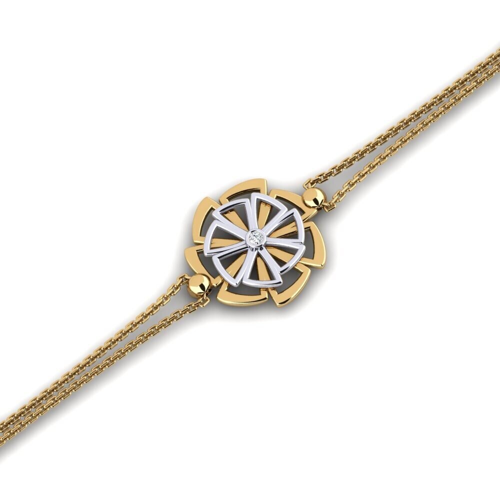 9ct Yellow & White Gold Zirconia Women's Bracelet Briden