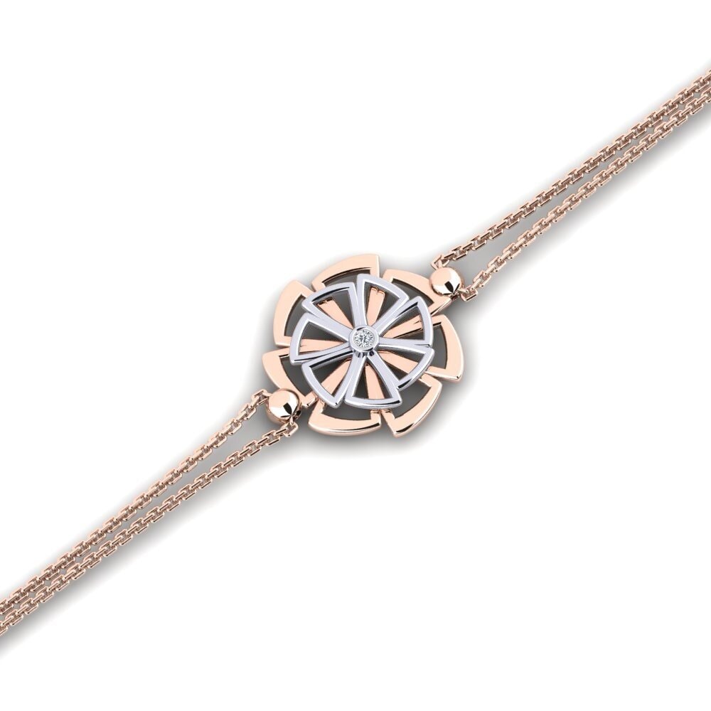 9ct Rose & White Gold Lab Grown Diamond Women's Bracelet Briden