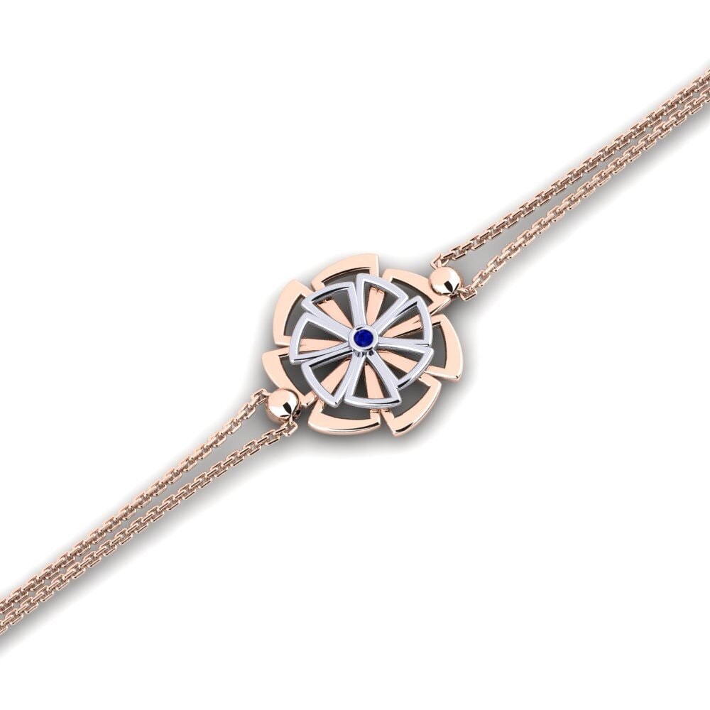 9ct Rose & White Gold Sapphire Women's Bracelet Briden