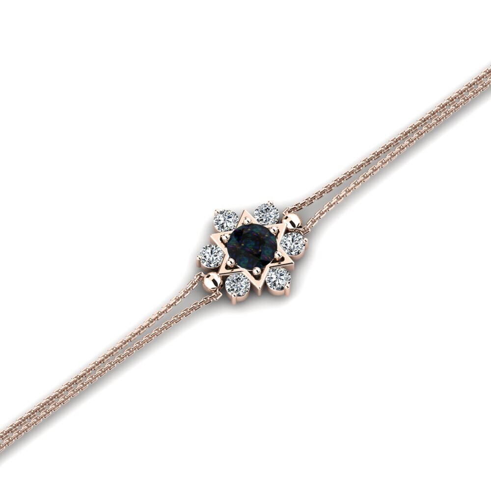 9ct Rose Gold Black Opal Women's Bracelet Brieg