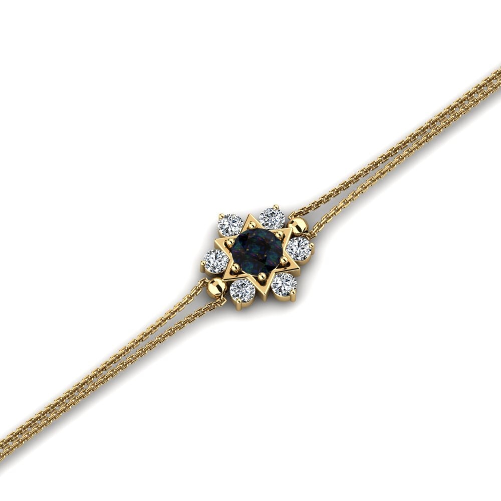14ct Yellow Gold Black Opal Women's Bracelet Brieg