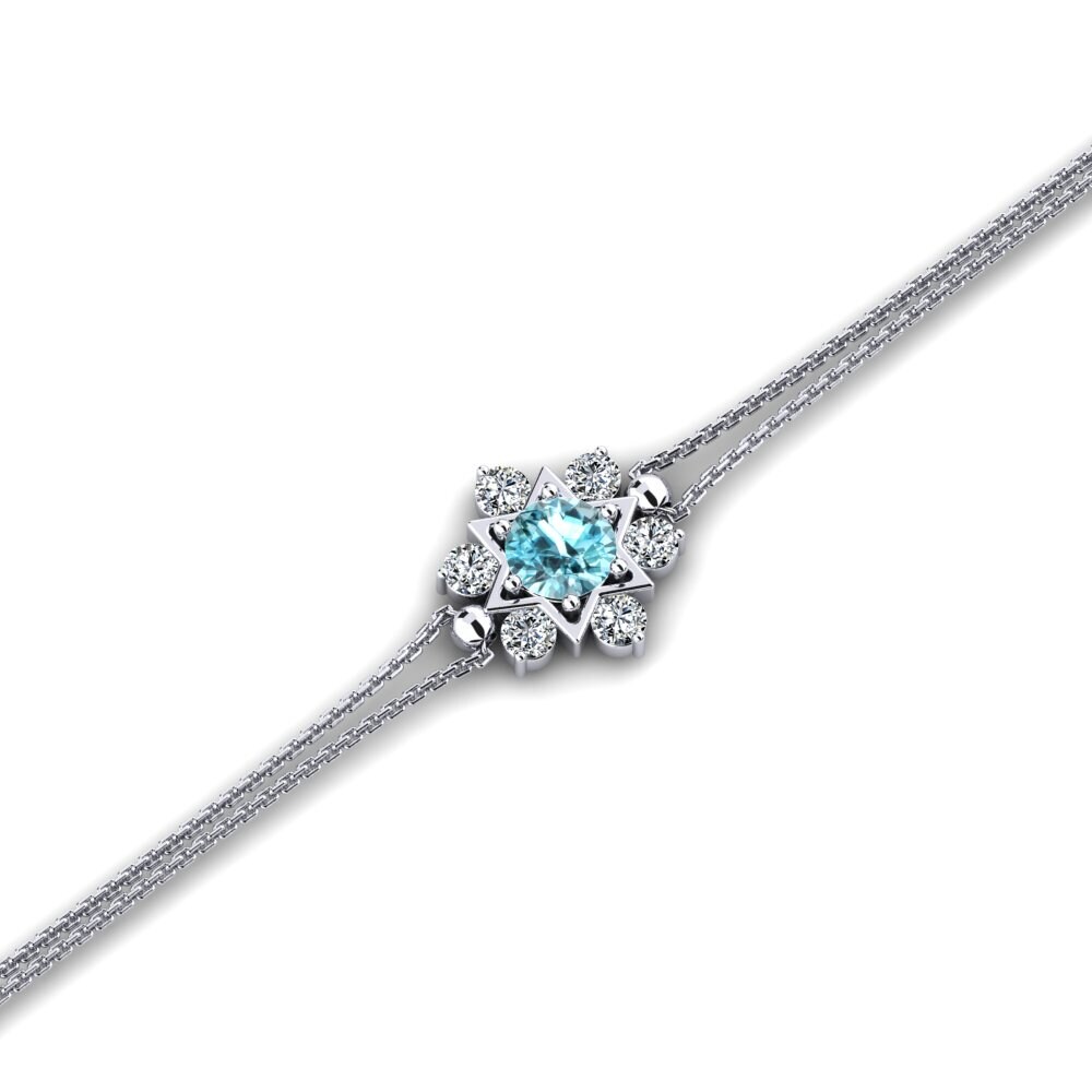 950 Platinum Blue Zircon Women's Bracelet Brieg