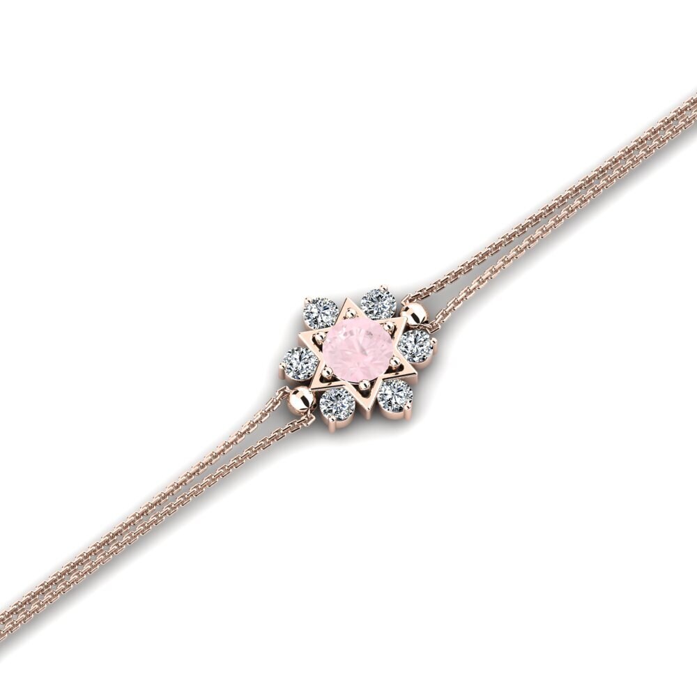 9ct Rose Gold Rose Quartz Women's Bracelet Brieg