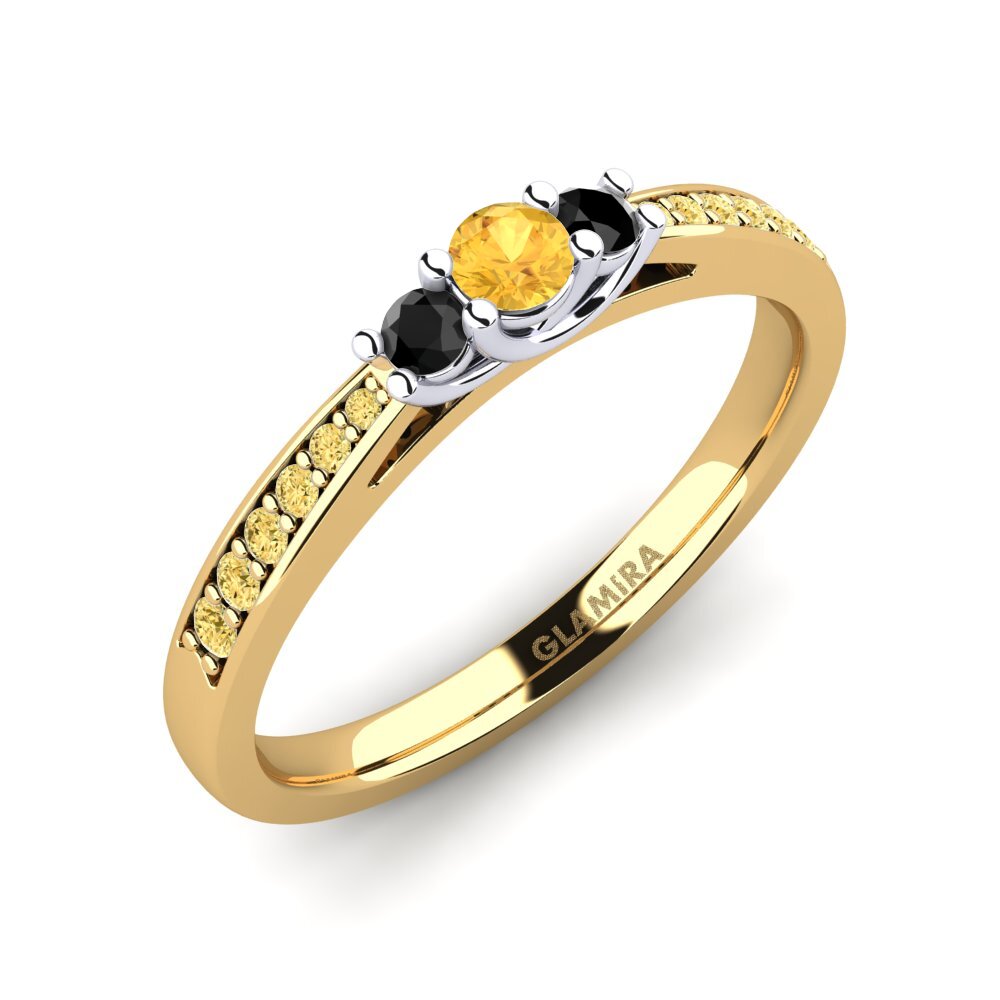 14k Oro Amarillo & Blanco Citrino Anillo de compromiso Brielle