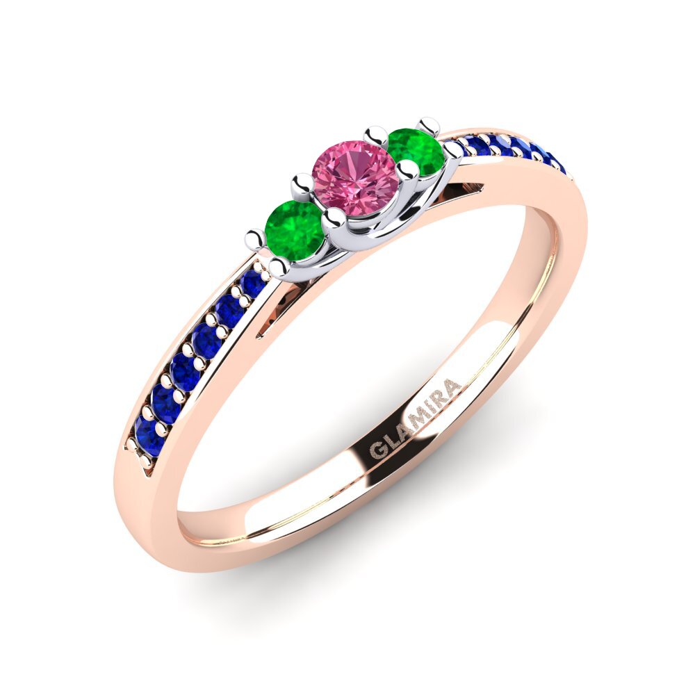 14K Rood & Wit Goud Roze Toermalijn Verlovingsring Brielle