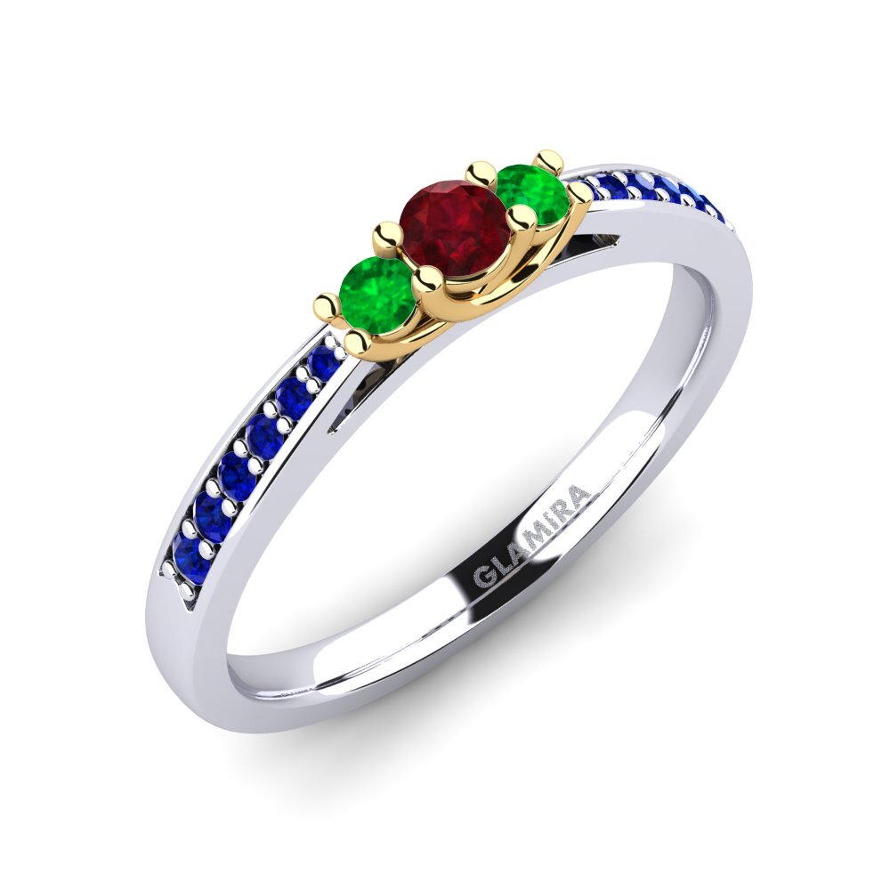 14ct White & Yellow Gold Engagement Ring Brielle