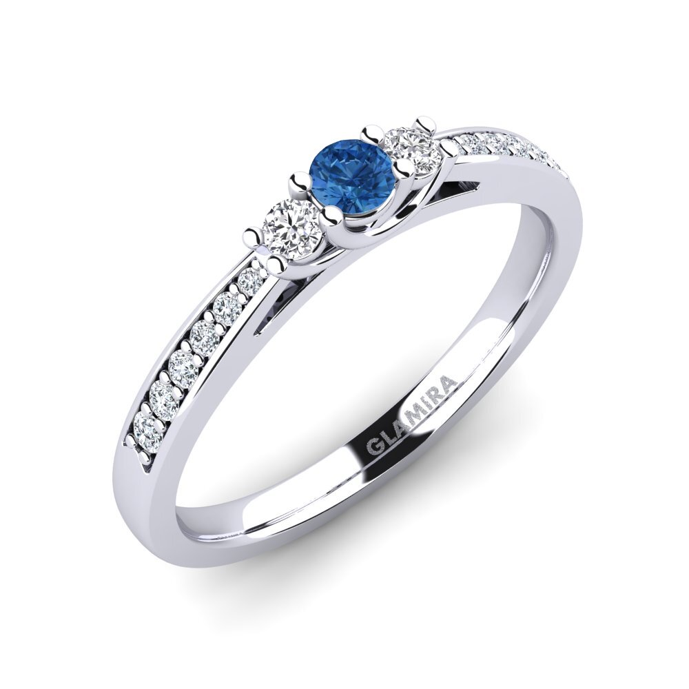 Dark Blue Zirconia Engagement Ring Brielle