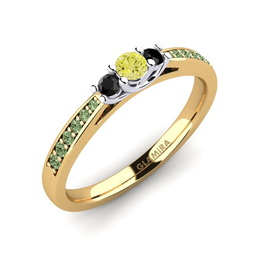 9k Oro Amarillo & Blanco Anillo de compromiso Brielle