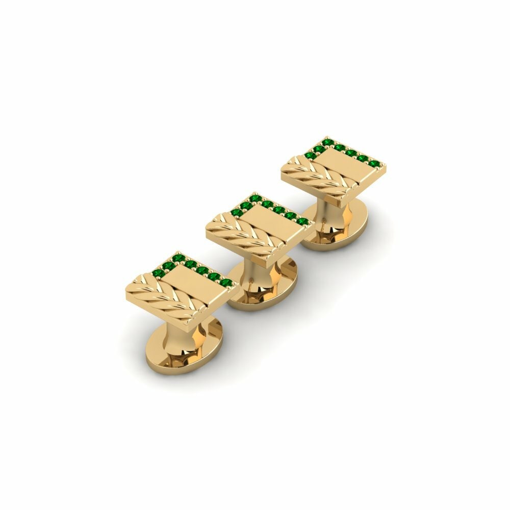 Green Zirconia Tuxedo 3 Studs Brieuc