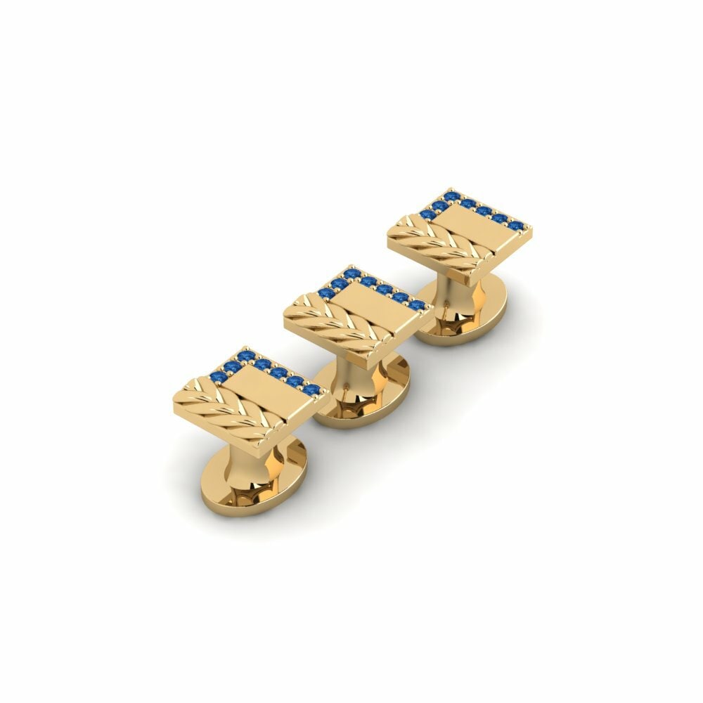 Dark Blue Zirconia Tuxedo 3 Studs Brieuc