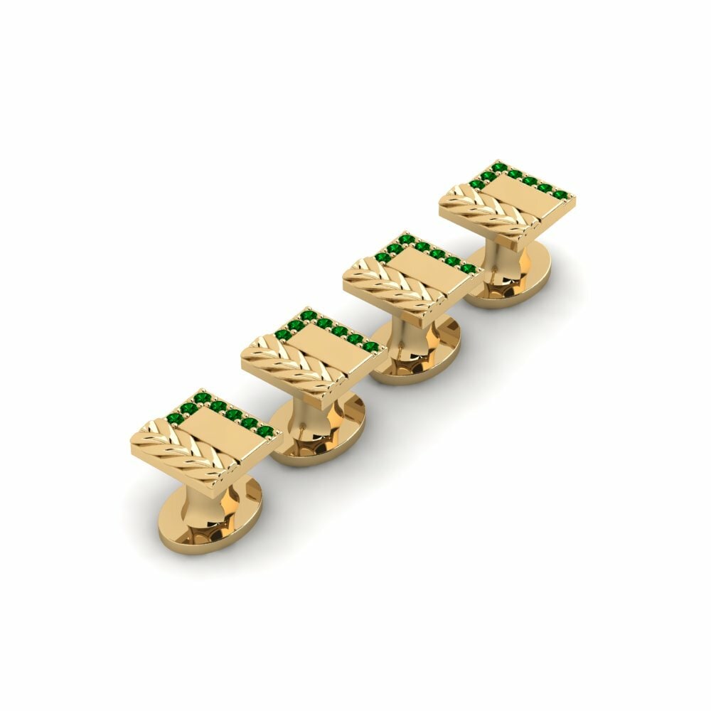 Green Zirconia Tuxedo 4 Studs Brieuc
