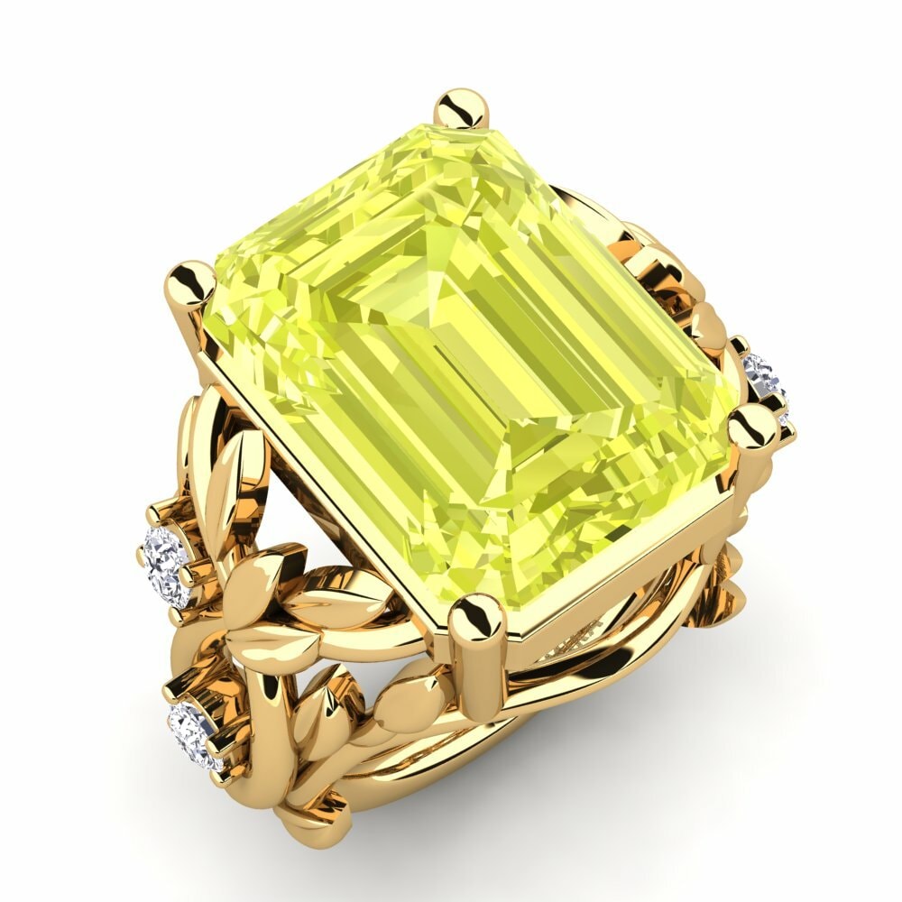 Or Jaune 14k Quartz Citron Bague Brigette