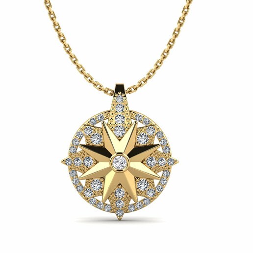 Colgante Brightest Oro Amarillo 585 & Diamante & Cristal de Swarovski