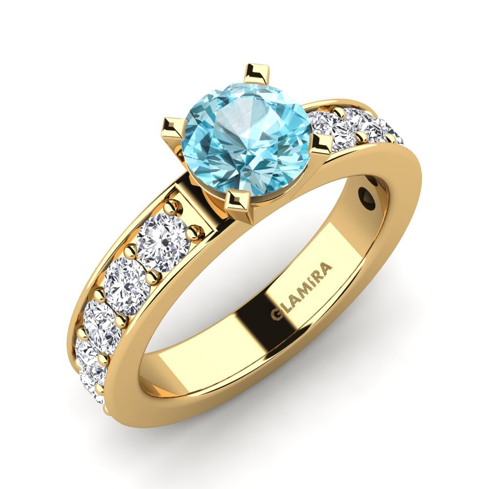 Blue Zircon Engagement Ring Brigida