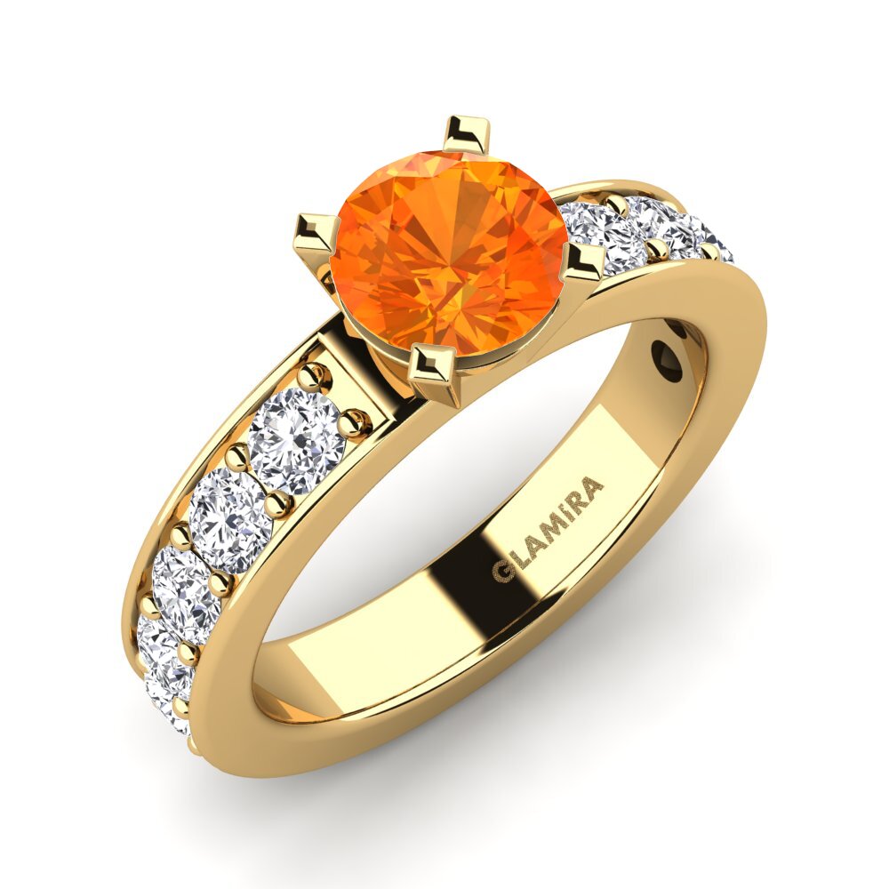 Orange Sapphire Engagement Ring Brigida