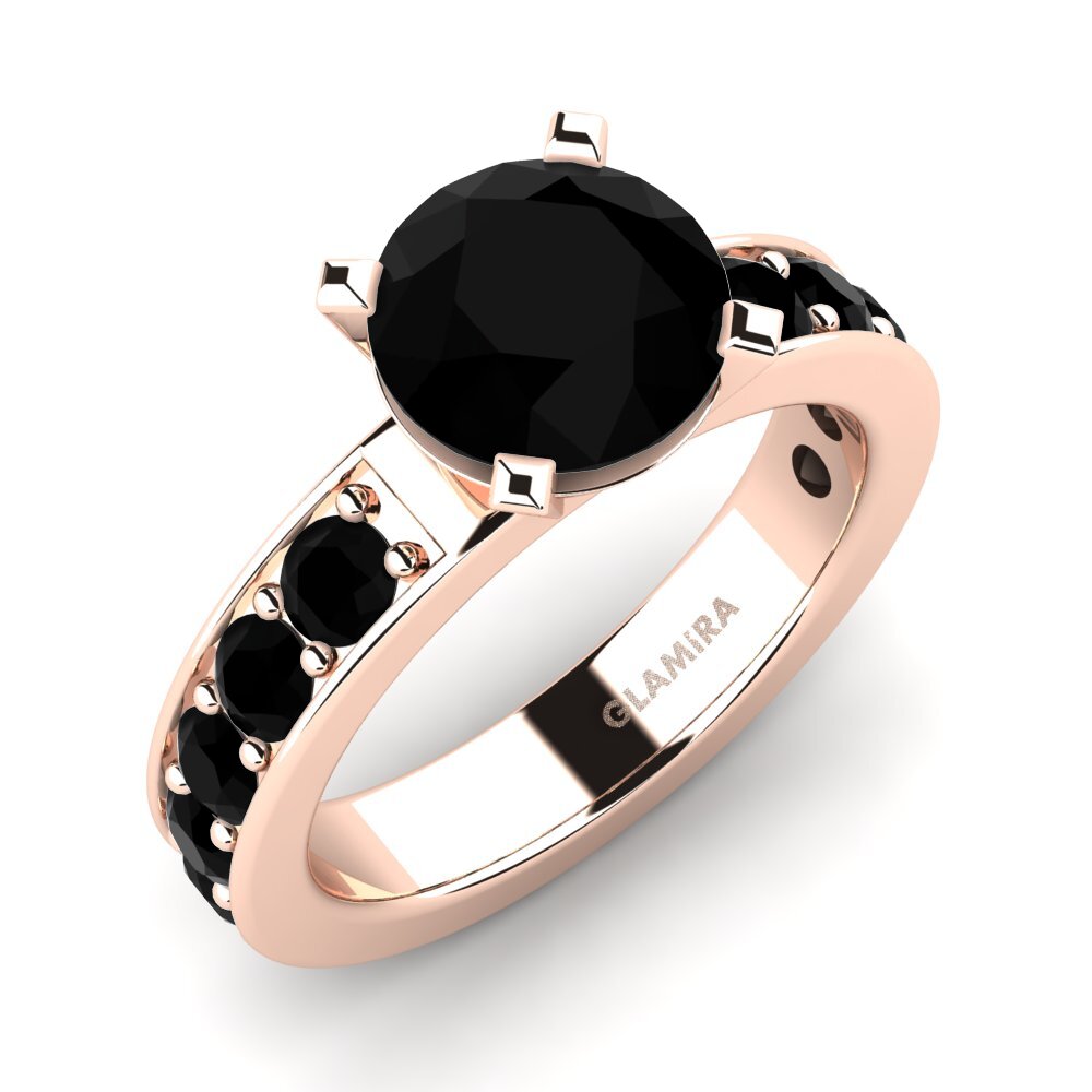 Or rose 375 Bague de fiançailles Brigida 2crt