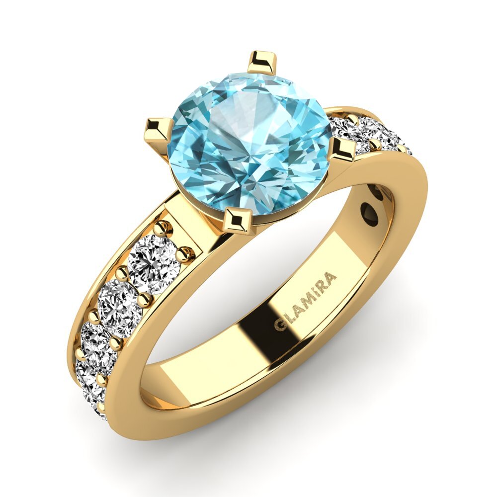 Blauer Zirkon Verlobungsring Brigida 2crt