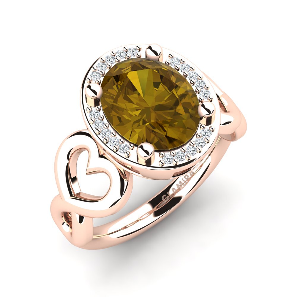 Brown Zircon Engagement Ring Brikena