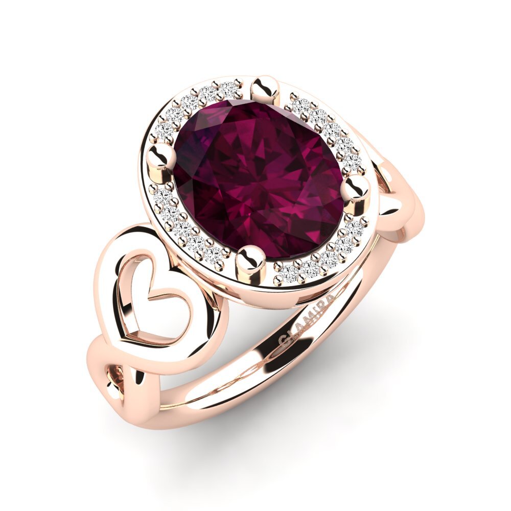Grenat de Rhodolite Bague de fiançailles Brikena