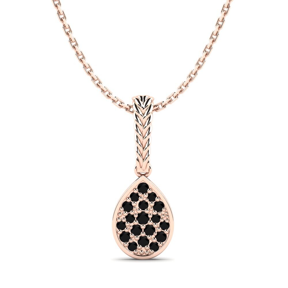 9ct Rose Gold Black Diamond Women's Pendant Bringabout