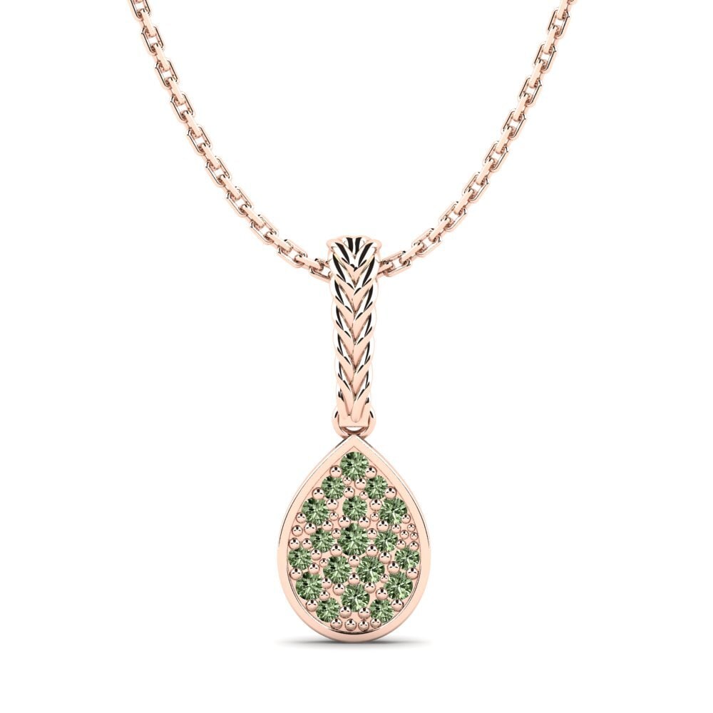 18ct Rose Gold Green Diamond Women's Pendant Bringabout