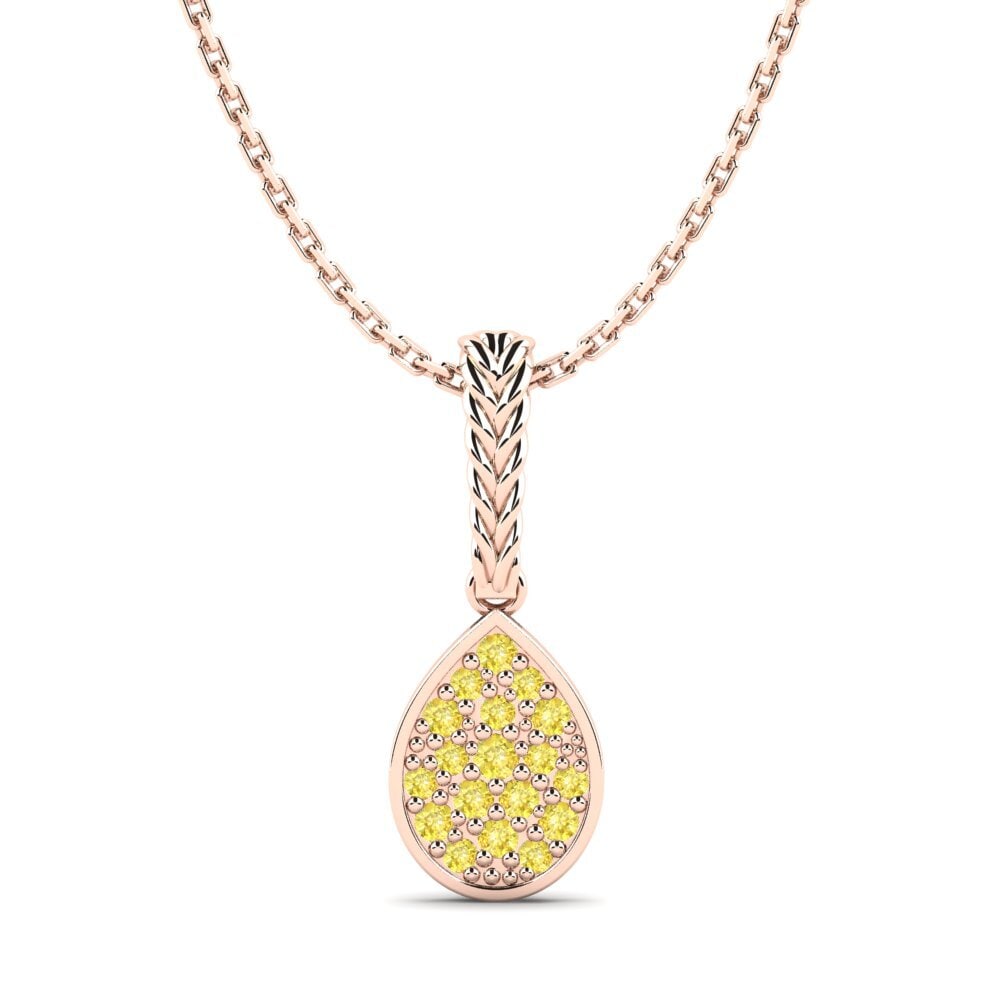 9ct Rose Gold Yellow Sapphire Women's Pendant Bringabout