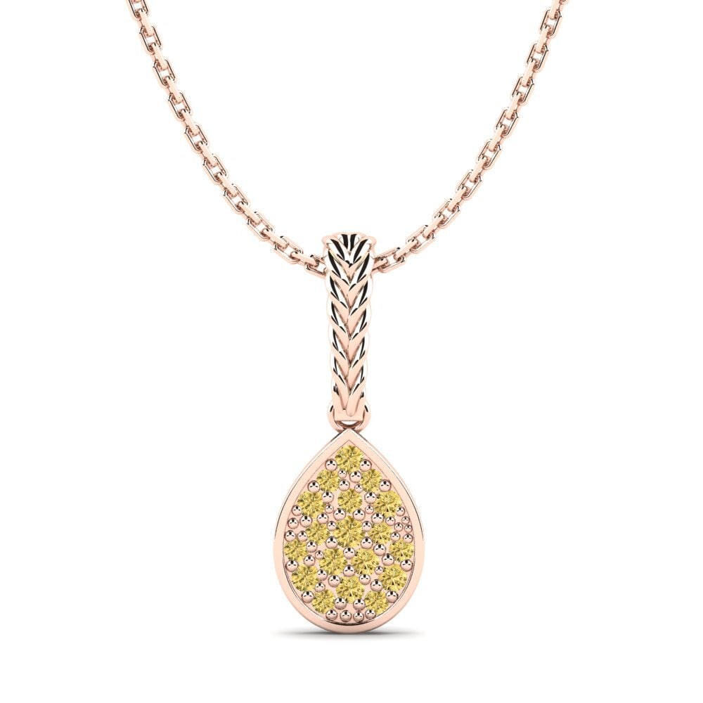 9ct Rose Gold Yellow Diamond Women's Pendant Bringabout