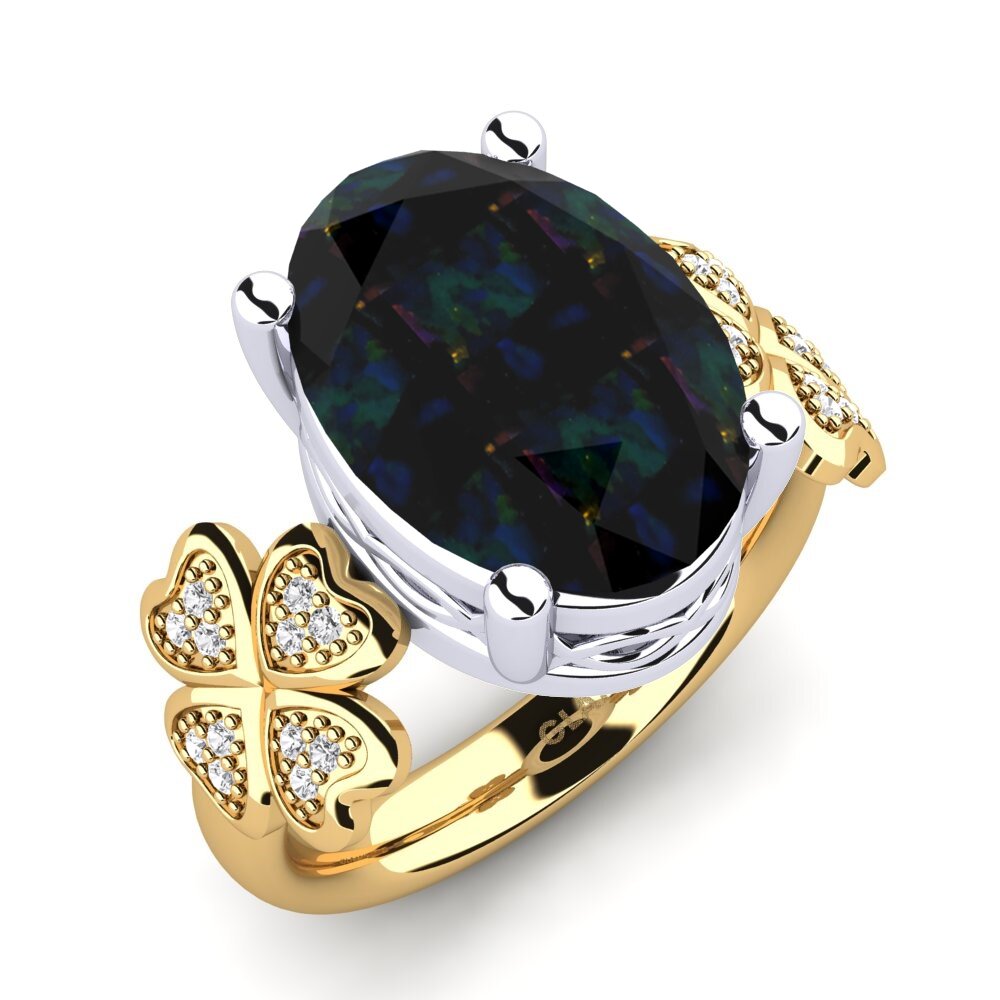 9k Oro Amarillo & Blanco Anillo Brittaney