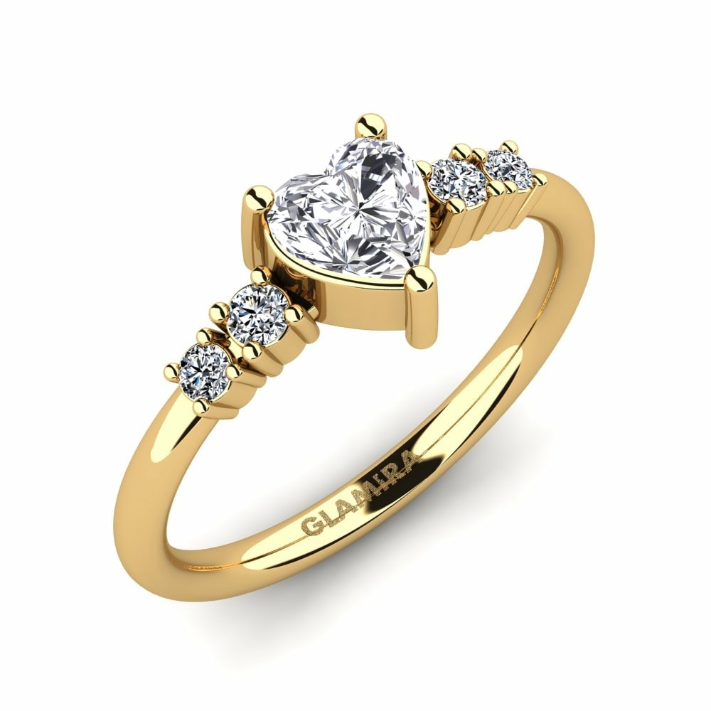 Side-Stone Engagement Rings GLAMIRA Brittany 585 Yellow Gold Lab Grown Diamond