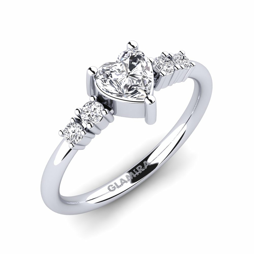 White Silver Engagement Ring Brittany