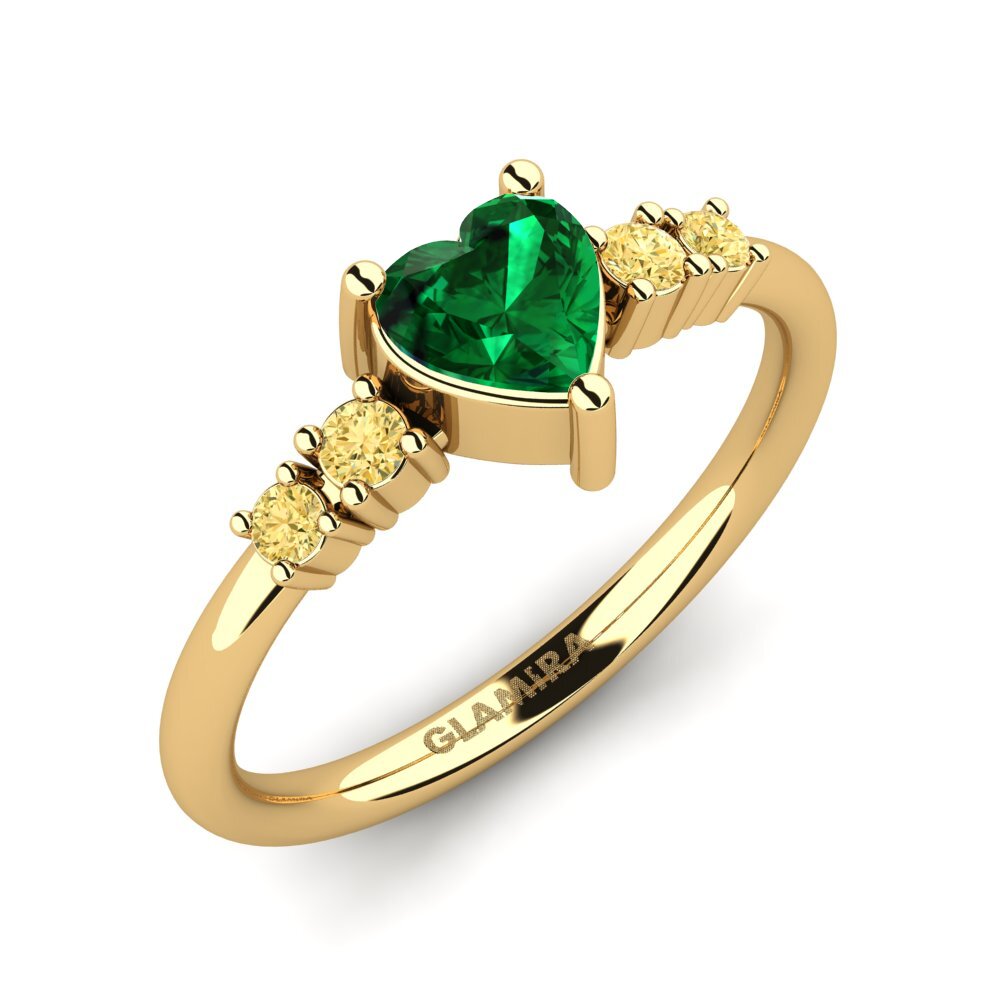 Smaragd (Gemaakt in het laboratorium) Verlovingsring Brittany