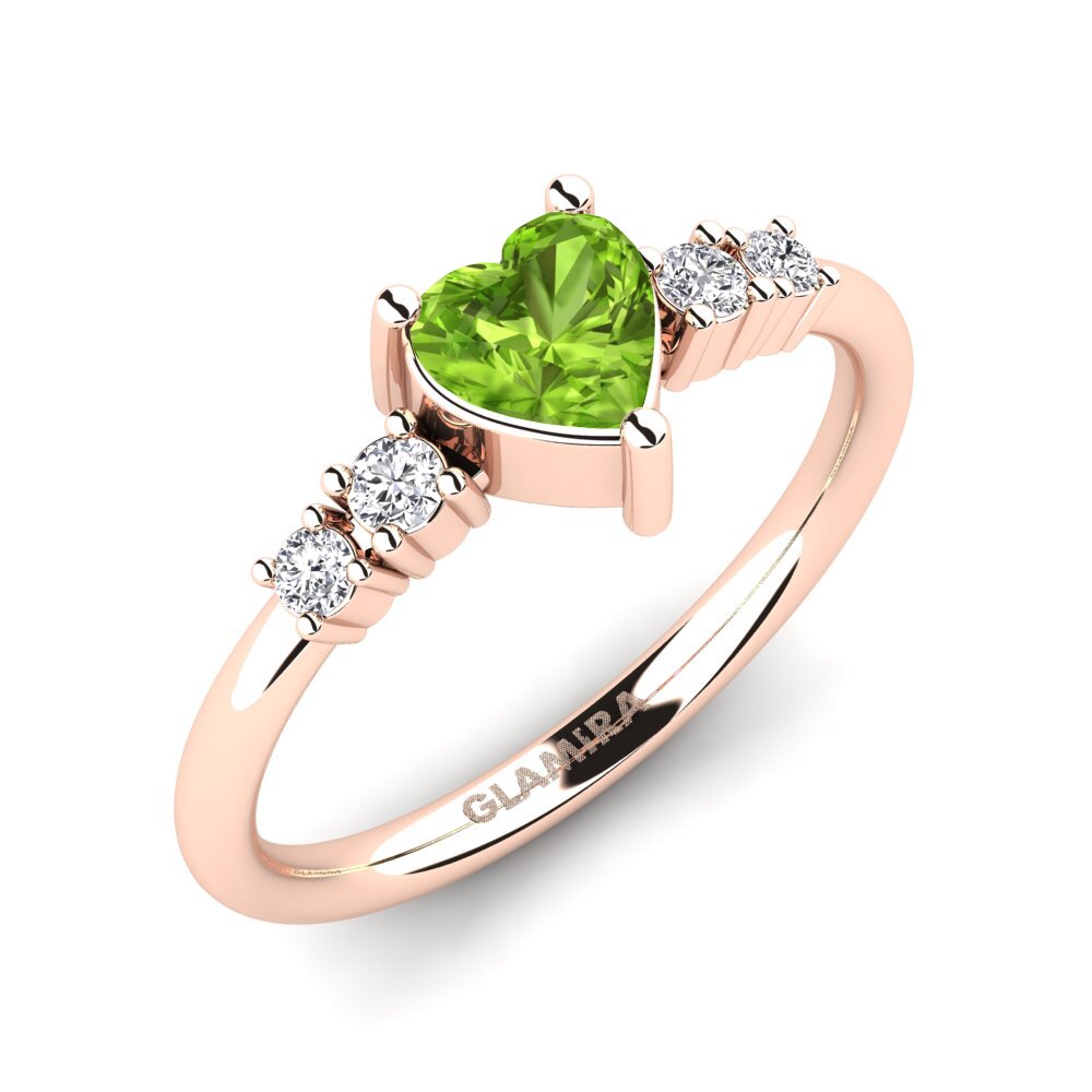 9k Rose Gold Peridot Engagement Ring Brittany