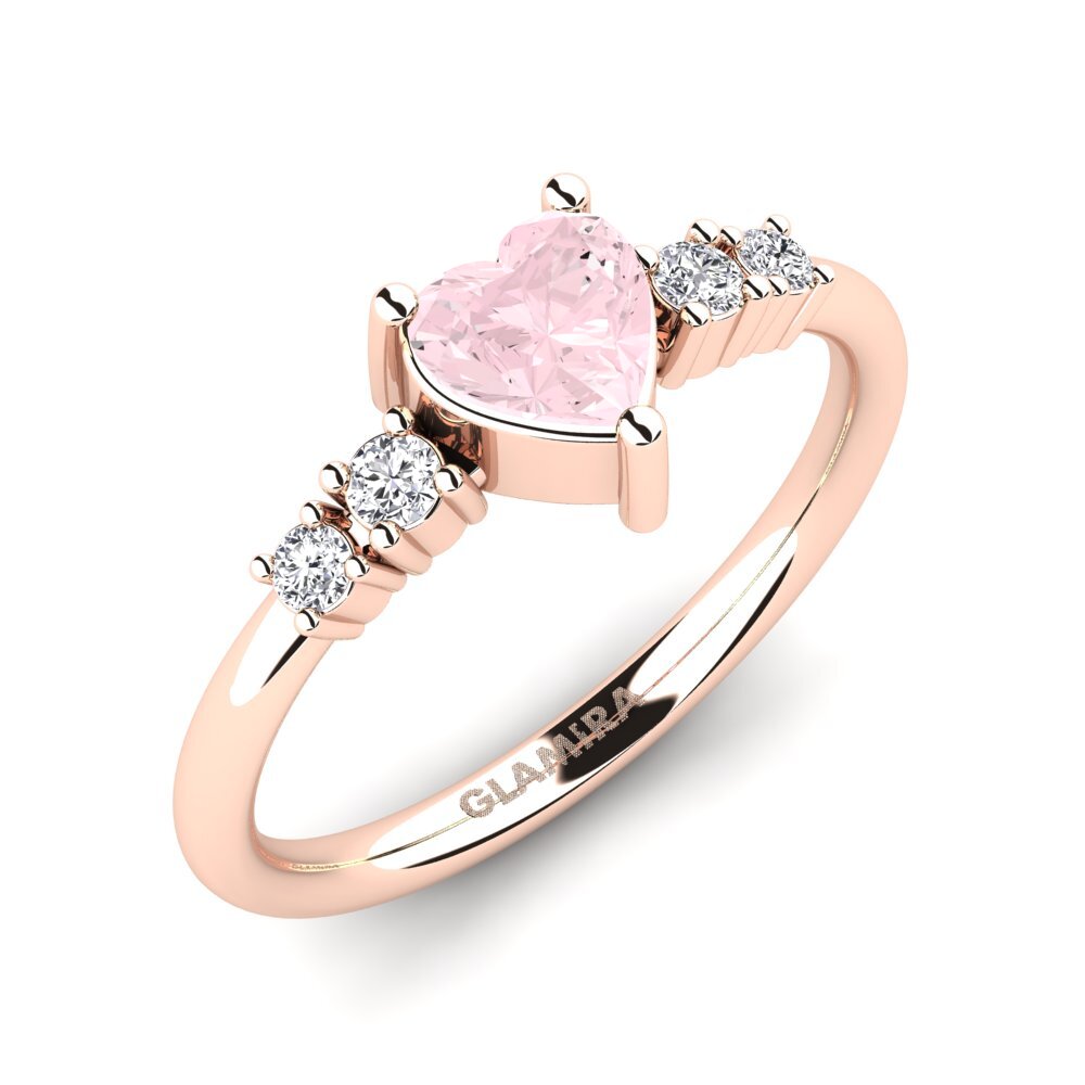 9k Rose Gold Rose Quartz Engagement Ring Brittany