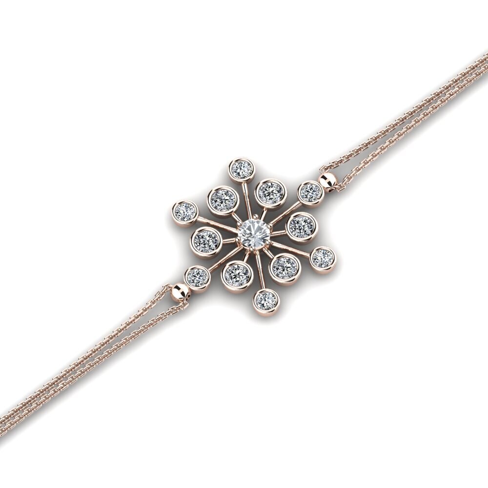 9ct Rose Gold White Zircon Women's Bracelet Brodee